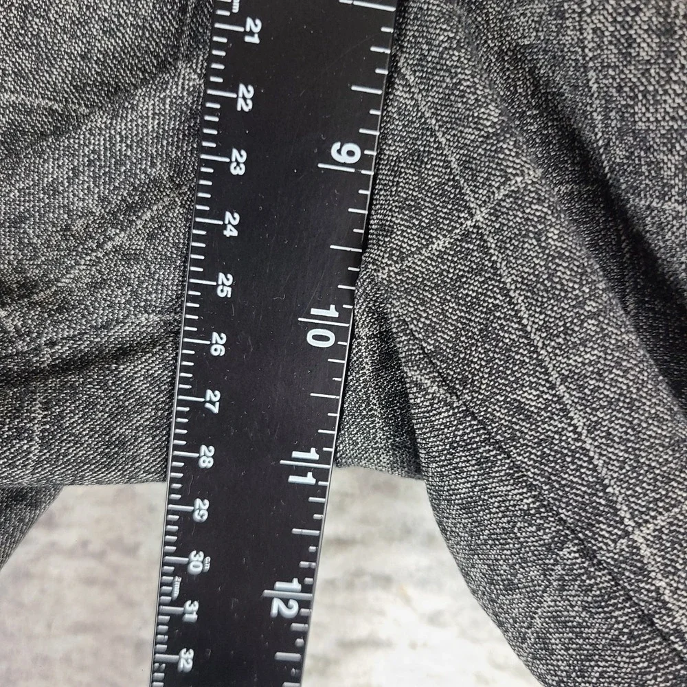 Banana Republic Dress Pants Mens 30x30 Charcoal Plaid Slim Fit Marzotto Wool